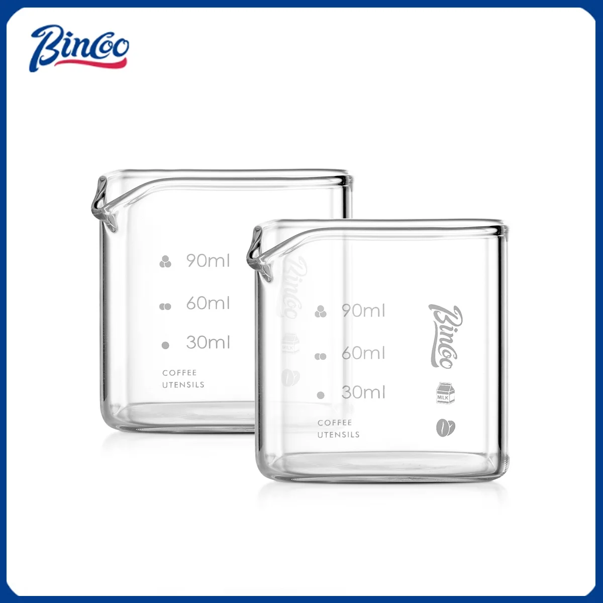 

Bincoo Multi-Function 150ml Espresso Shot Glass Single Spout Measuring Cup Clear Scale Coffee Measure Mug for Home & Barista