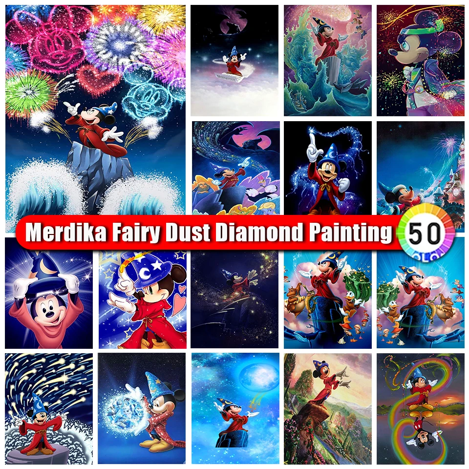 

Merdika Fairy Dust Disney Diamond Painting Cartoon Mickey Mouse Zipper Bag 5D Mosaic DIY Diamond Embroidery Home Decor Gift