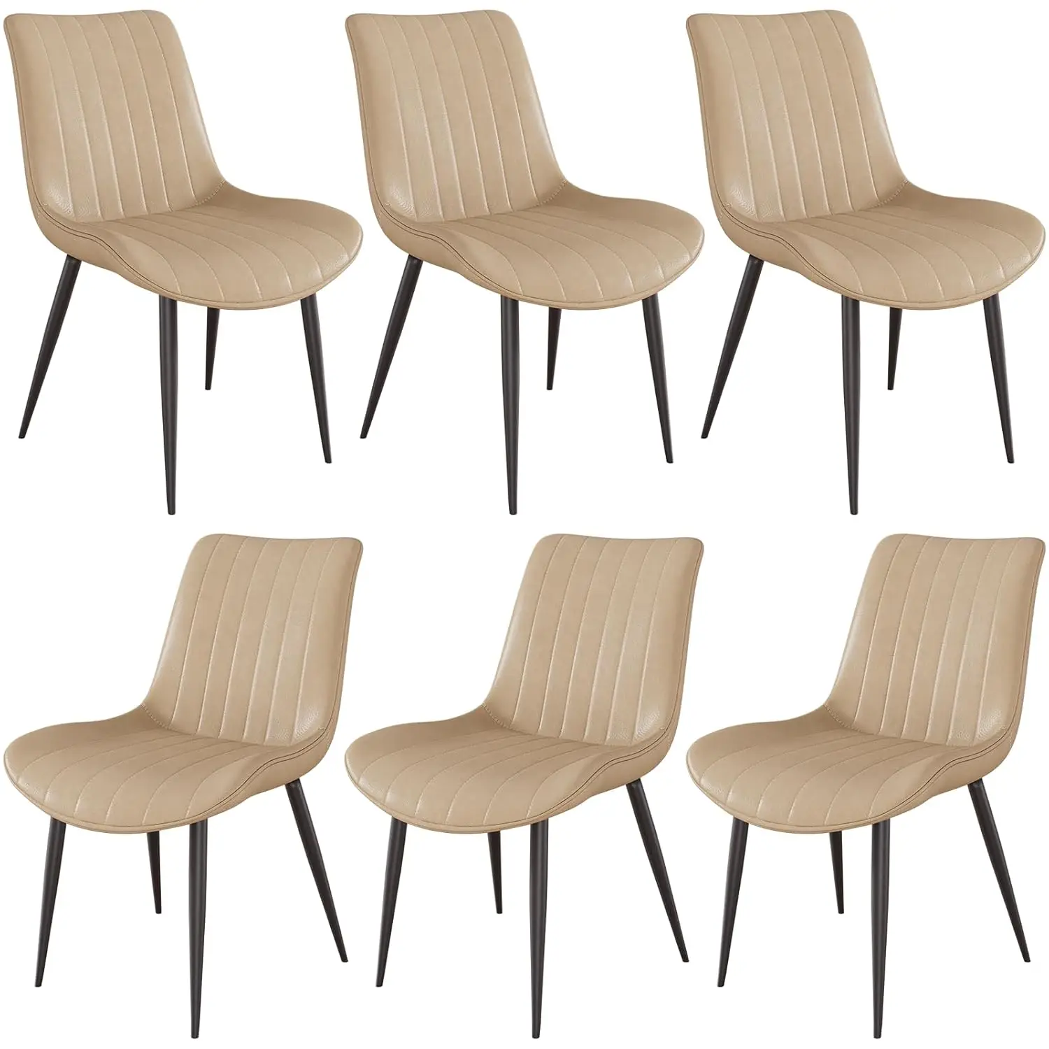 

Dining Chairs Set of 6, Leather Modern Kitchen & Dining Room Chairs, Comfortable Upholstered Kitchen Chairs with, Customized