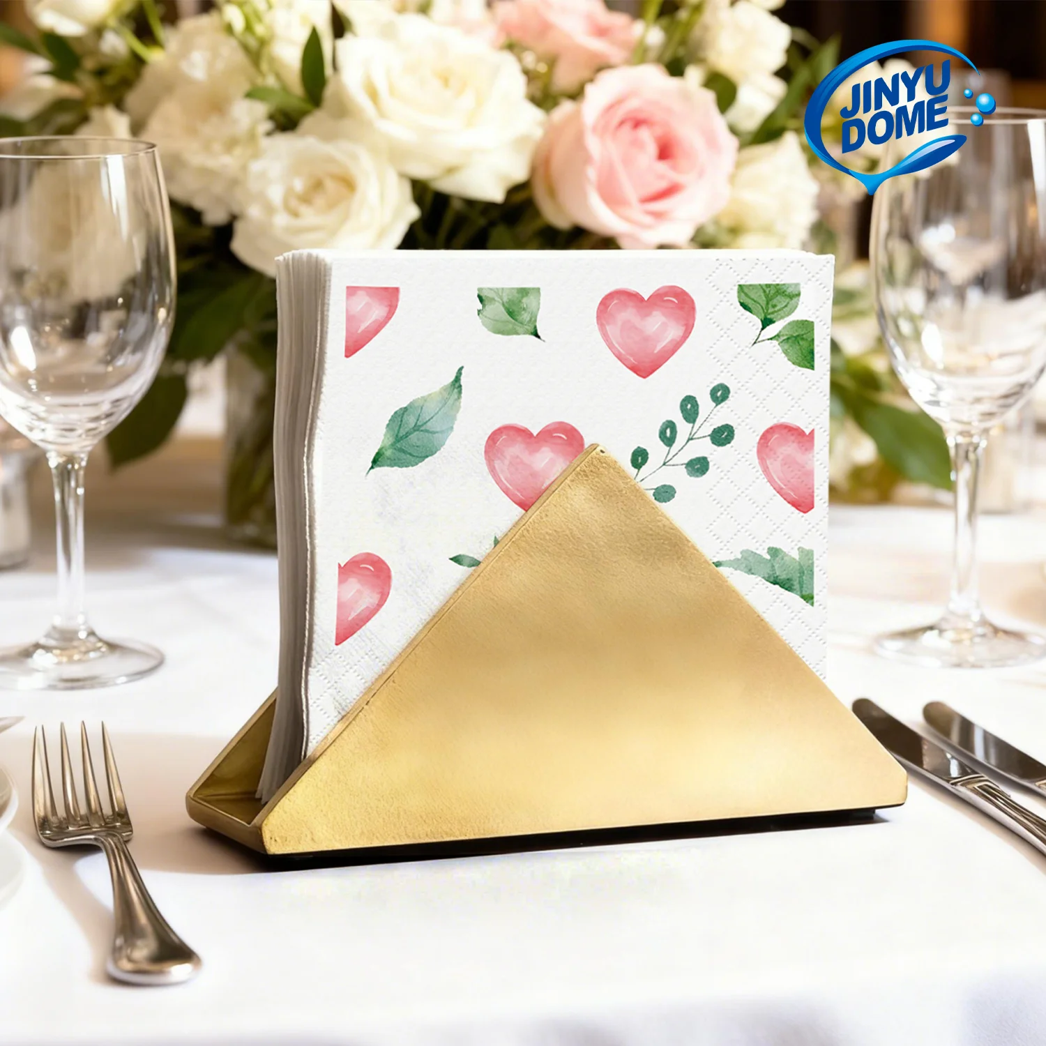JINYUDOME Disposable Valentine's Day  Napkins 9.85x9.85in Ev
