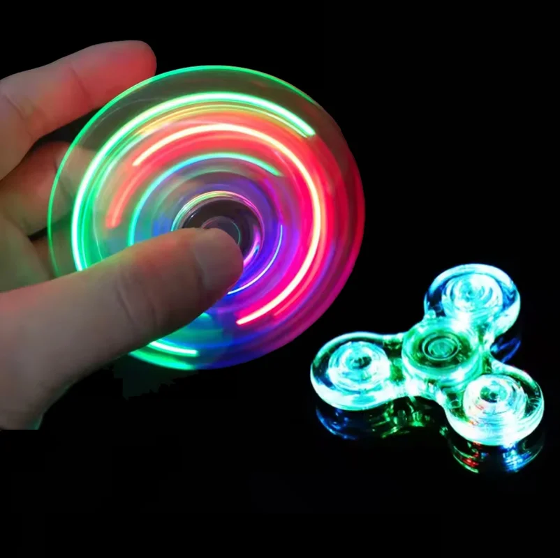 

Светящийся LED-спиннер Crystal Luminous: кинетический гироскоп для снятия стресса, светящийся в темноте, EDC-игрушка для детей