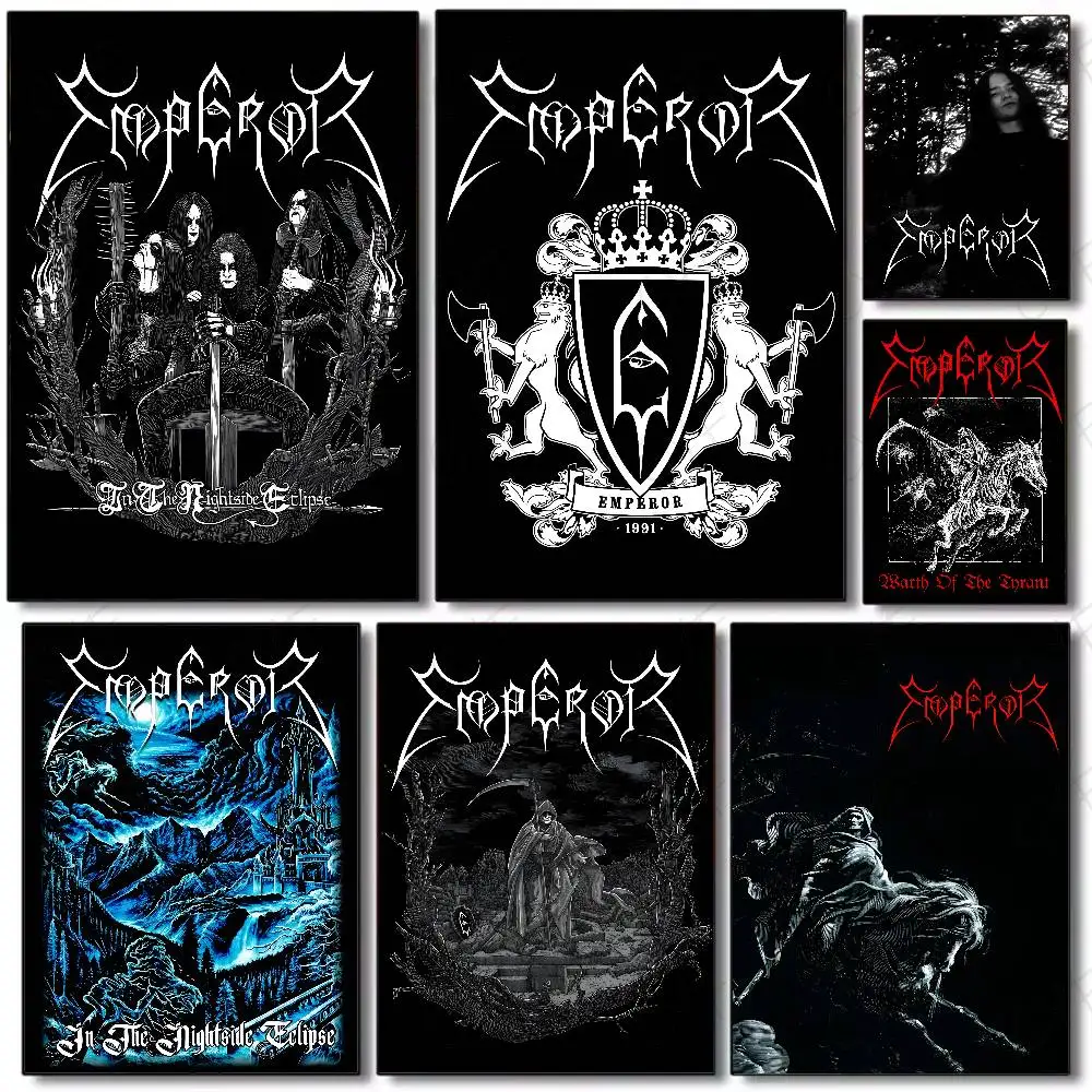 Póster B-Black M-Metal Band Emperors, pintura artística con impresiones, regalo de decoración para el hogar, dormitorio y sala de estar