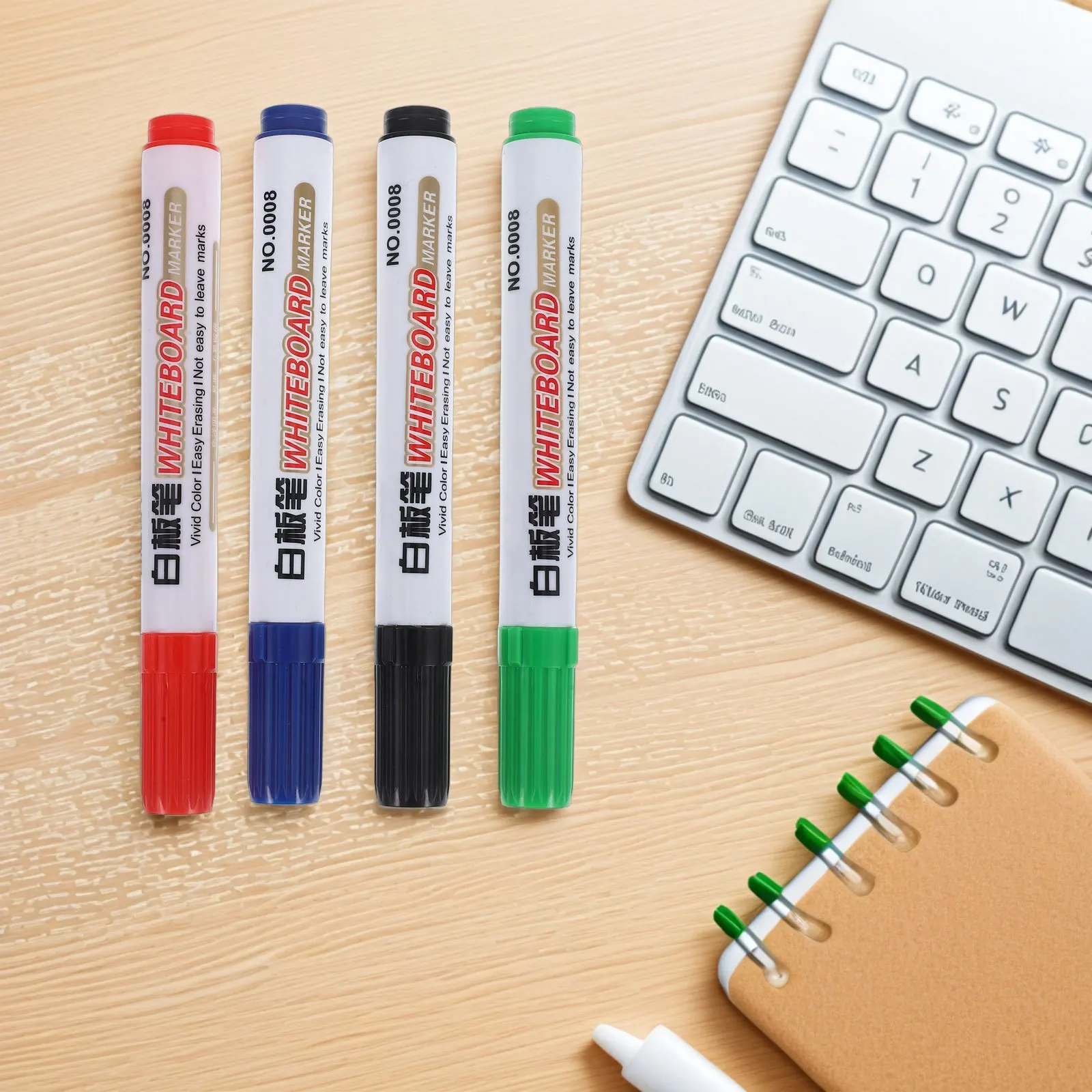 

4Pcs Dry Erase Whiteboard Markers Erasable Office School Mirror Markers Set Bright Colors Smooth Flow Clear Pens