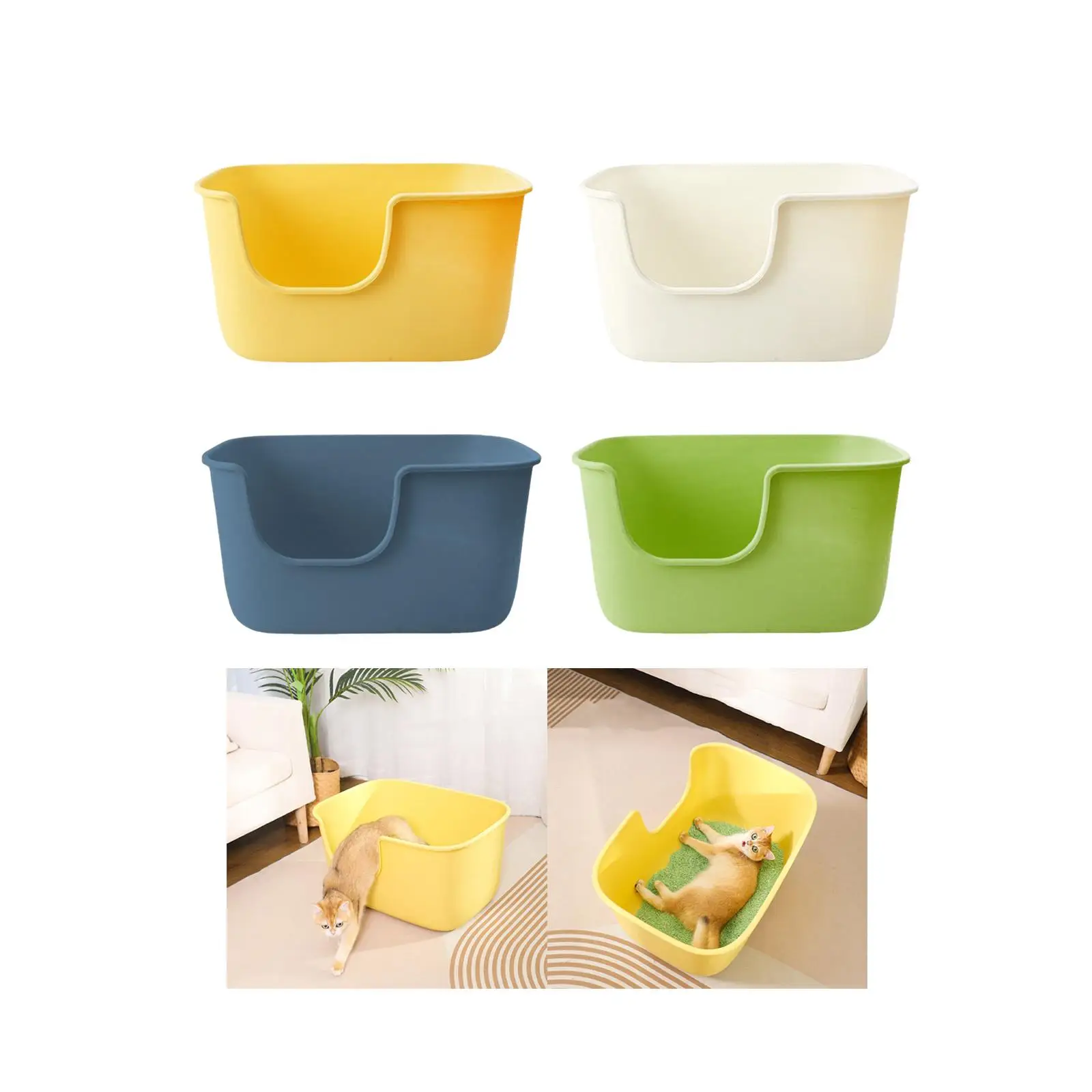 Pet Litter Trays with High Sides Pet Supplies Large Pan Splashproof Potty Toilet for Small Animals Kitten Hamsters Kitty Rabbit