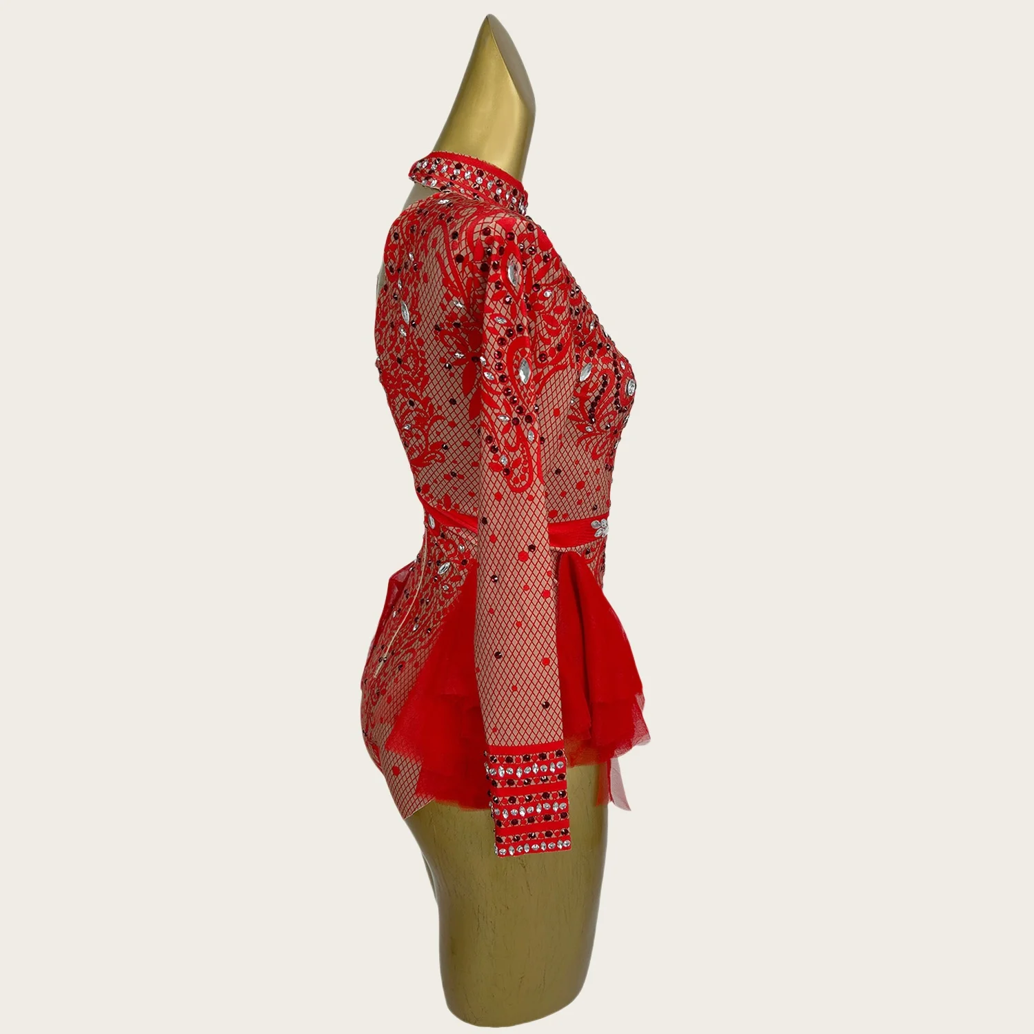 Putong Women Long Sleeve Club Outfit Sparkly Rhinestones Bodysuit Dance Costume Sexy Show Performance Stage Wear Birthday Outfit