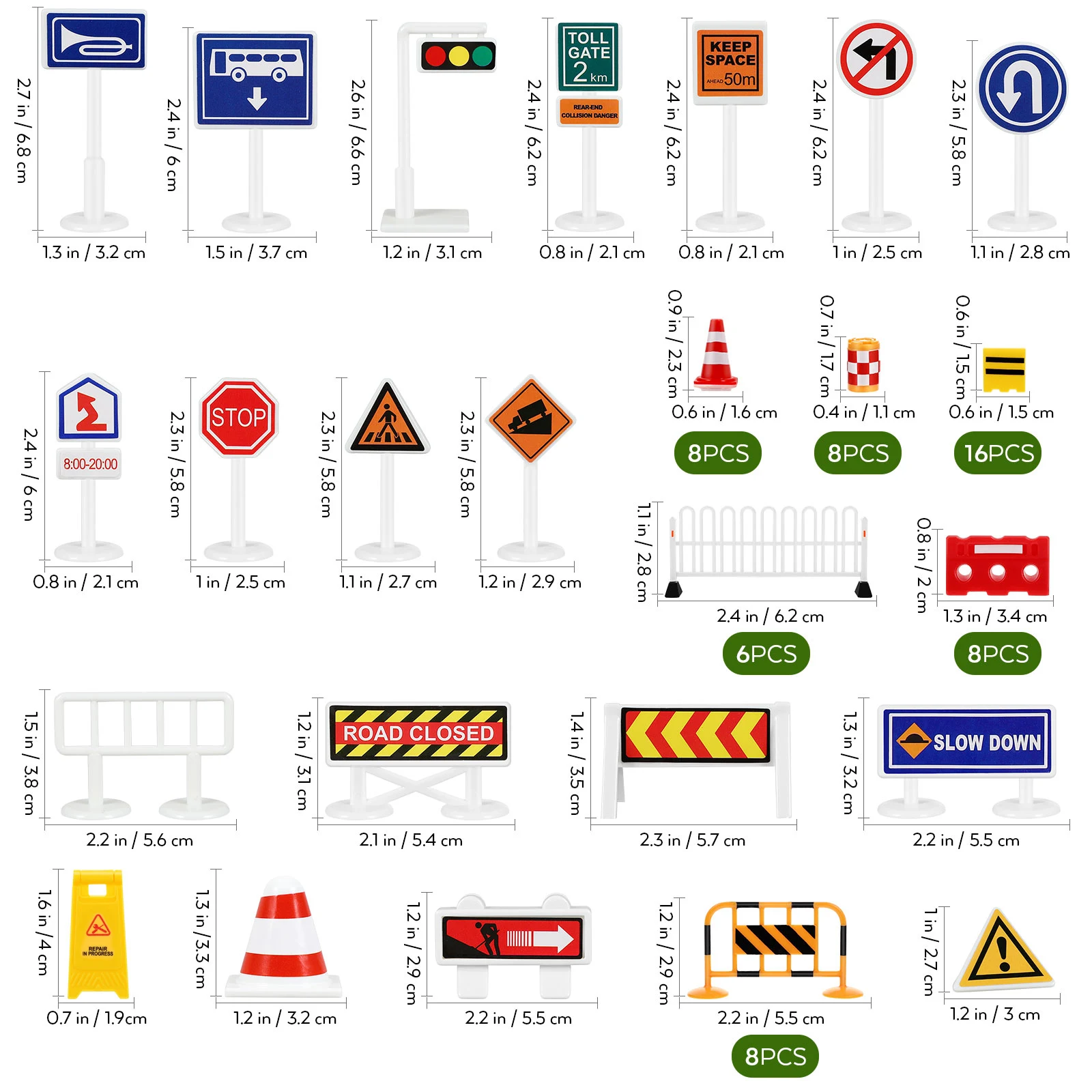 Car Toy Play Traffic Signs for Kids Road Signs Set Kids Toy Models Kit for Children