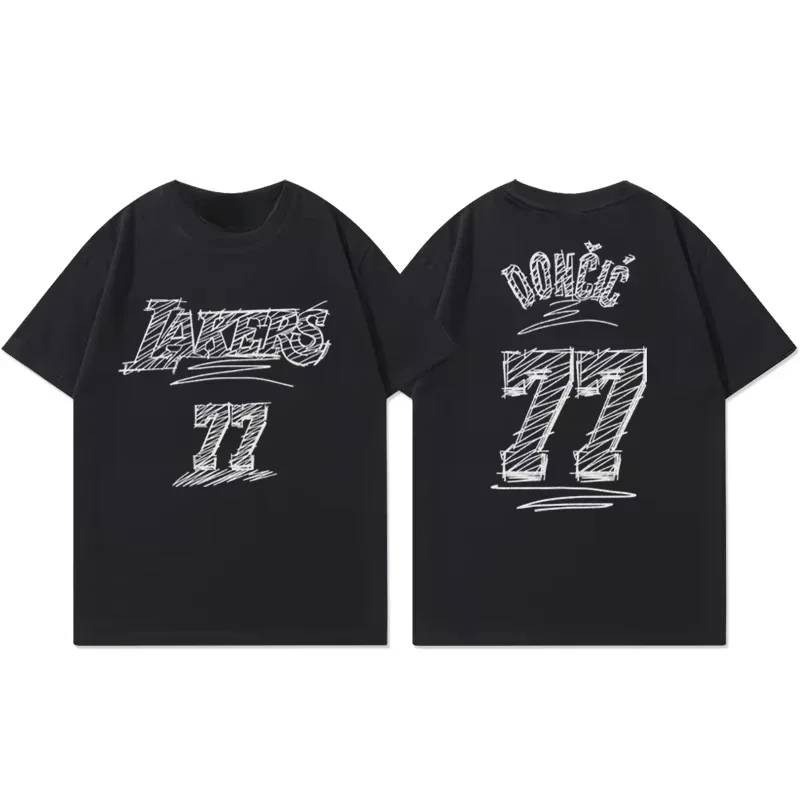 2025 Laker 77 с принтом, унисекс, цифровой спорт, американский баскетбол, спортивная тренировка, повседневная одежда, футболка