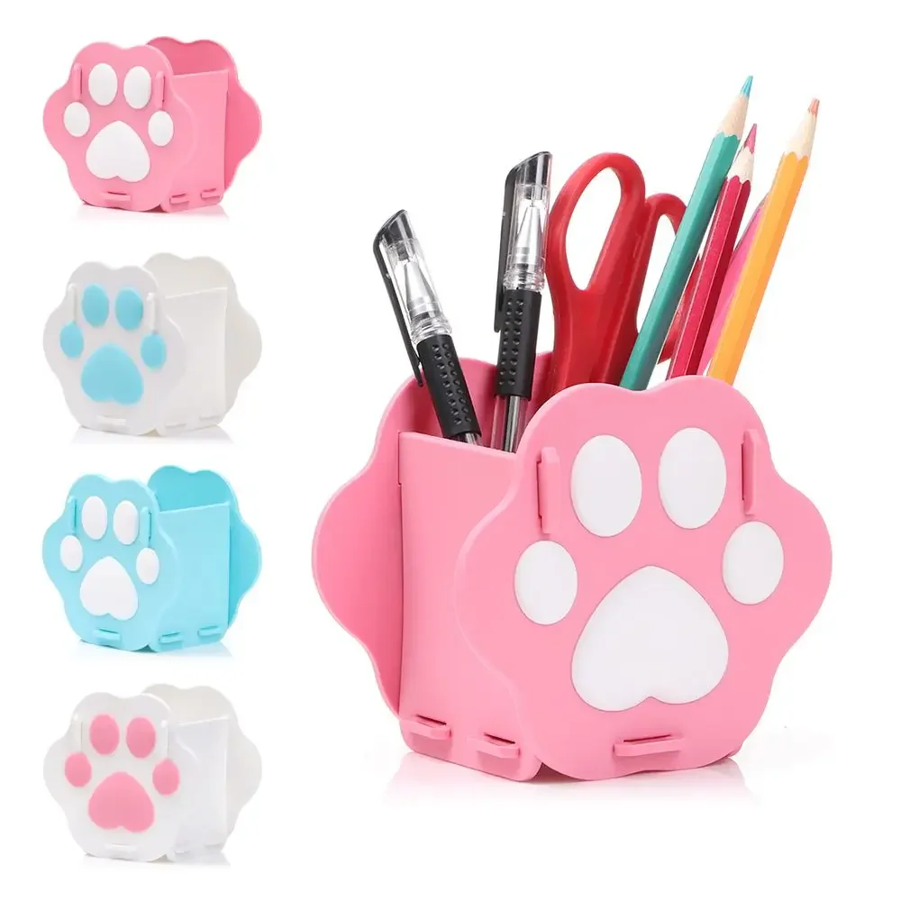 Cute Creative Cat Claw Shape Pen Holder School Office Desktop Organizer Large Capacity Kawaii Stand Pencil Case Desk Decor