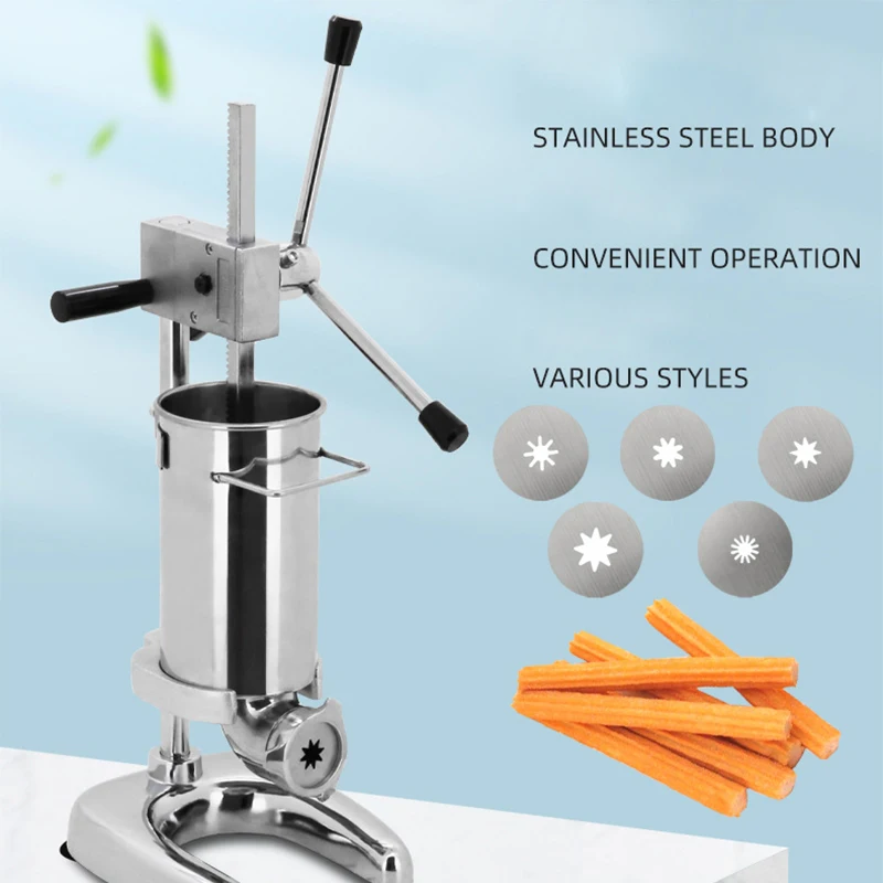 Latin Fruit Fritter Machine Manual Commercial 2L or 3L Churros Filling Making Snack Equipment