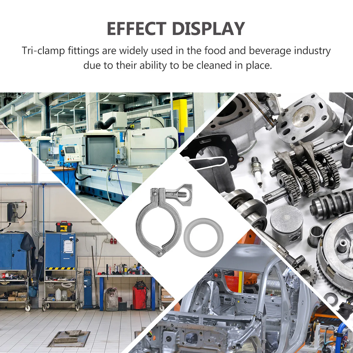 

2 set 304 Stainless Steel 1.5 Inch Single Pin Heavy Duty For Sanitary Fittings Homebrew Food Beverage Equipment