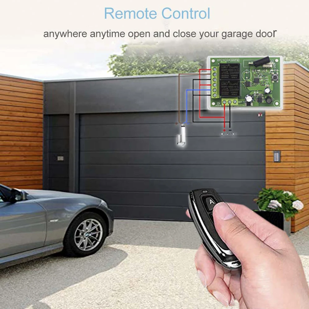 CENFAYA 433Mhz Universal Wireless Remote Control Switch DC 6V 12V 24V 30V 10A 2 Channels Relay Receiver Board 2 RF Transmitters