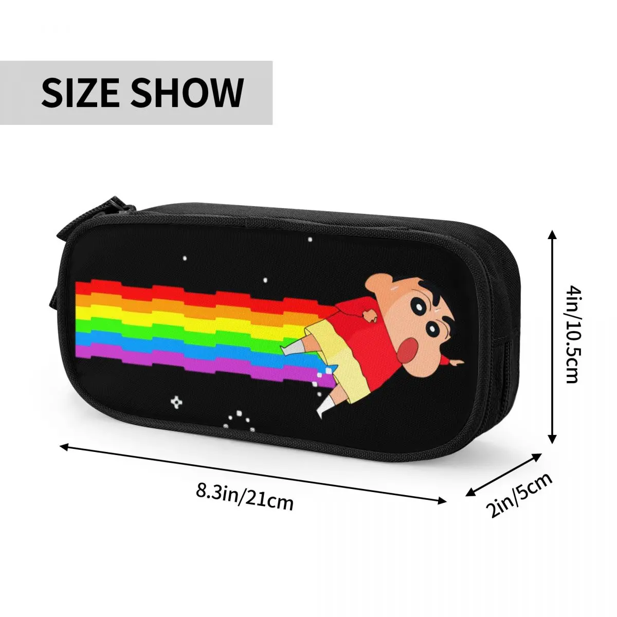 Imagem -06 - Crayon Shin-chan Nyan Cat Lápis Cases Pen Box para Estudante Bolsas de Grande Capacidade Material Escolar Papelaria Cosmética