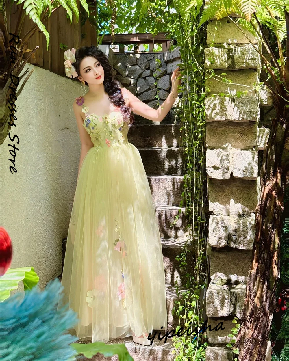 Robe de Rhrétro personnalisée, longueur au sol, robes de Quinceanera, filet à fleurs, tulle, occasion formelle