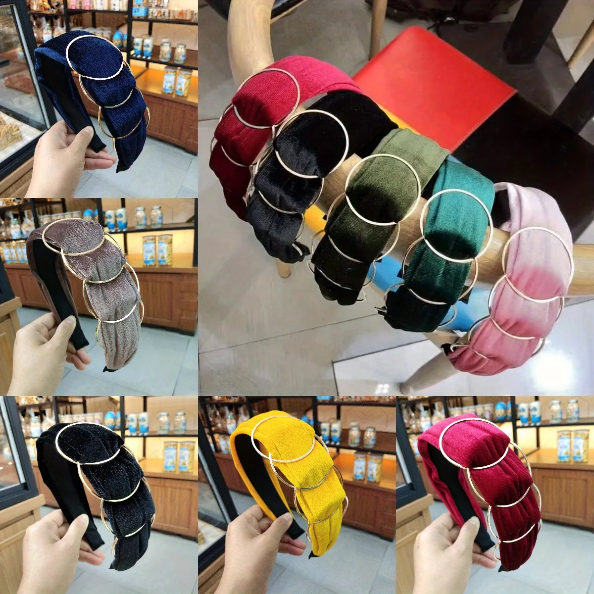 

Large Ring Hairband Velvet Bezel Design Smooth Edging Non-Slip Comfort for Women Girls Daily Fashion Hair Accessories Headwear