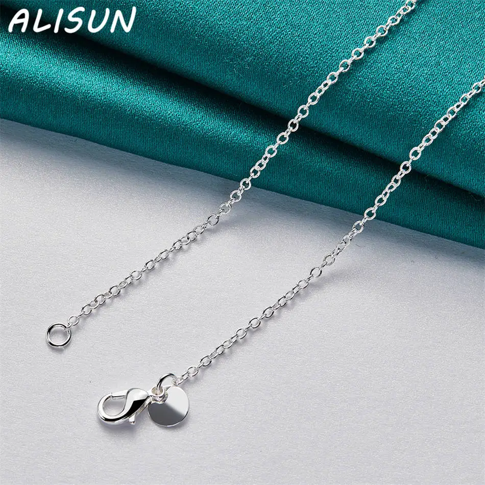 ALISUN 925 Sterling Silver 45cm Geometric Thin Chain Necklace For Women Men Charm Trend Birthday Gifts Fashion Party