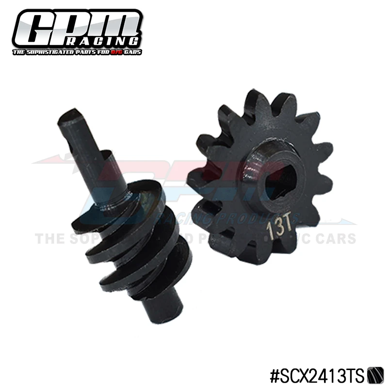 GPM Medium Carbon Steel Overdrive Differential Worm Gear Set 13T For AXIAL 1/24