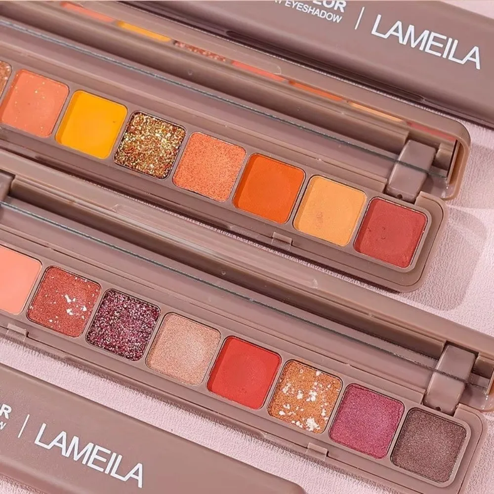 9 Colors Eye Shadow Neutral Gray and Brown Matte Pearl Eye Shadow Palette Long Lasting Low Saturation Eyeshadow Tray