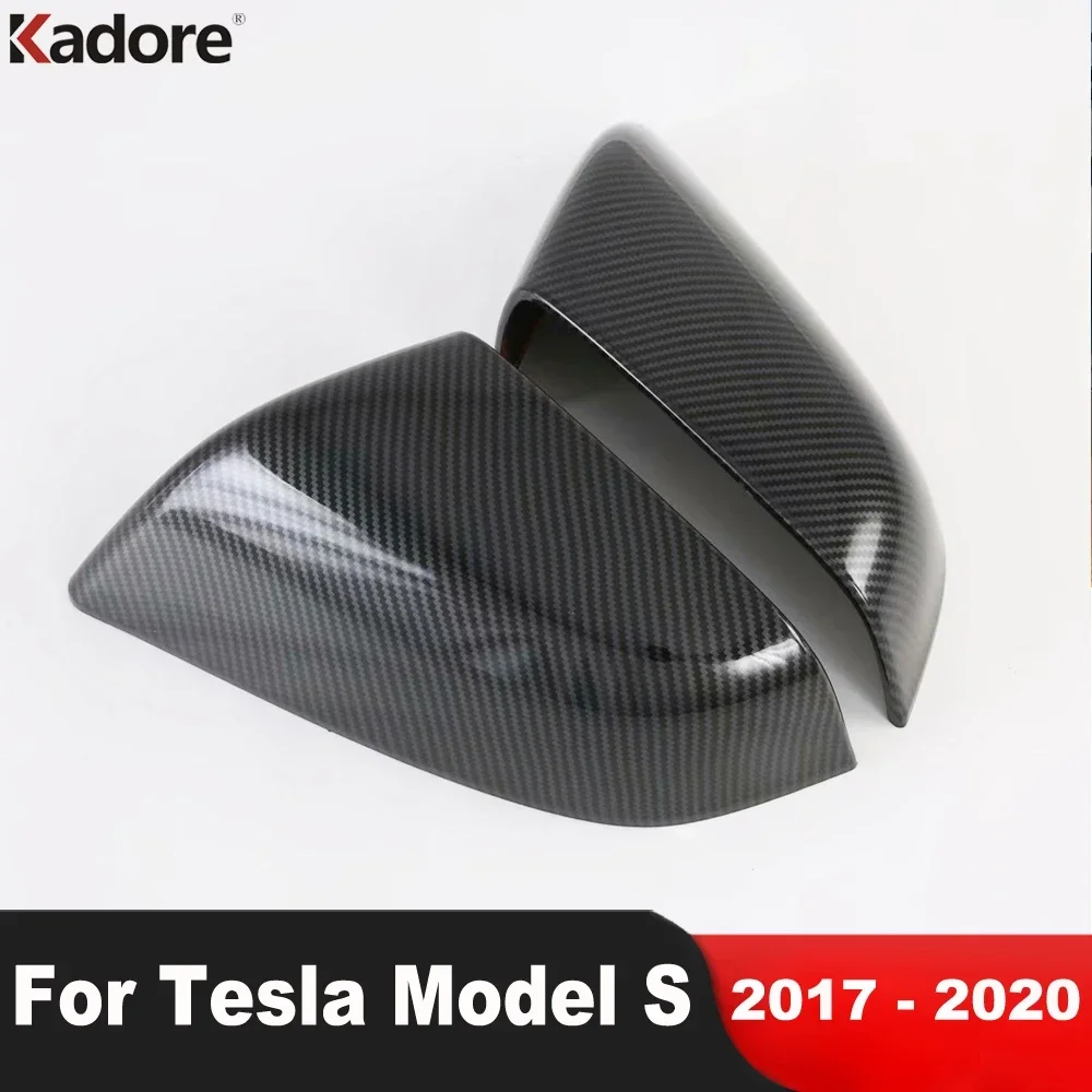 

Rearview Mirror Cover Trim For Tesla Model S 2014-2017 2018 2019 2020 Carbon Fiber Car Side Wing Mirrors Cap Overlay Accessories