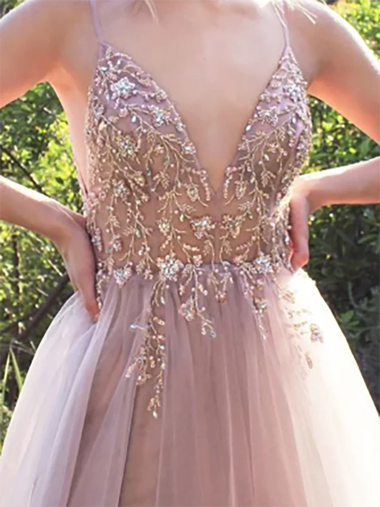 Классические вечерние платья трапециевидной формы с v-образным вырезом и аппликациями без рукавов, вечерние платья для дня рождения, выпускного вечера по индивидуальному заказу