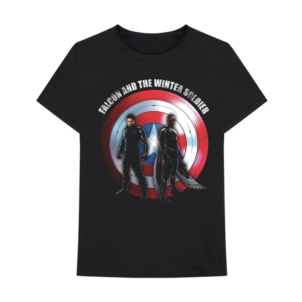 

Men's Marvel Comics Falcon & Winter Soldier Shield Logo Slim Fit T-shirt Summer Men's and Women's Loose and Breathable T-shirt