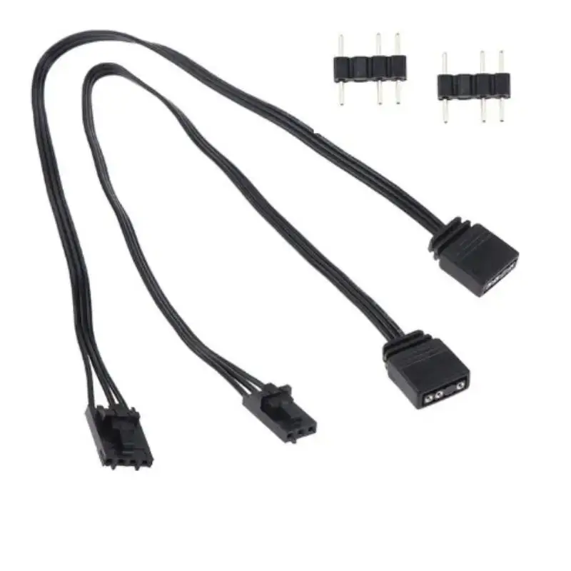 RGEEK 12V RGB Fan Hub To 5V 3PIN 4PIN ARGB Male Adapter Cable For RGB Hub Lighting Node Core For Corsair QL LL120 ICUE