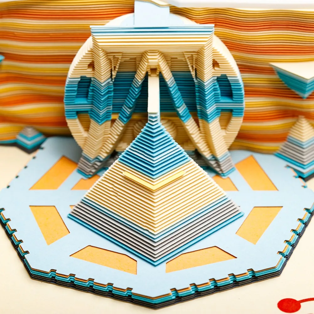 Três corpo cultural criativo três corpo planeta temático 3d estéreo em camadas papel escultura arte artesanato decorativo nota pegajosa