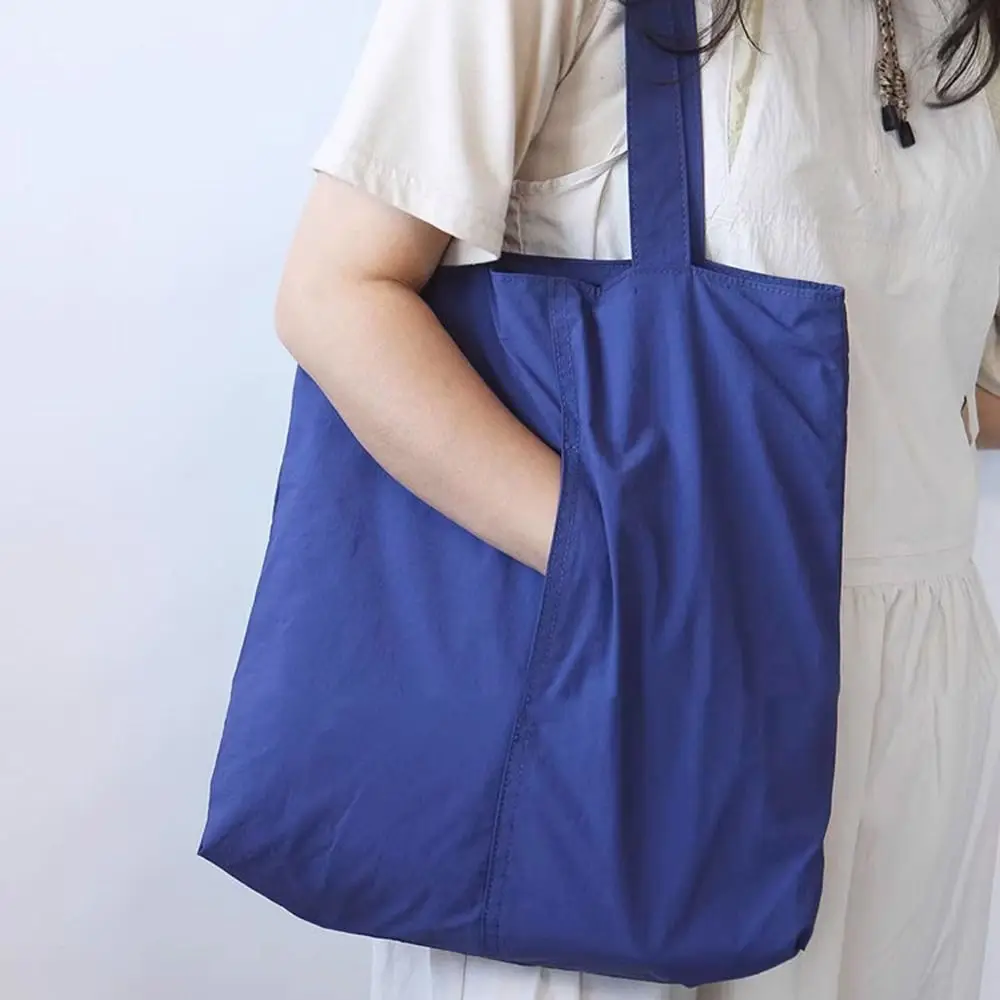 

Large Capacity Women Shopping Bag Built-In Pocket Anti-Theft Grocery Handbag Eco-Friendly Reusable Nylon Crossbody Bag