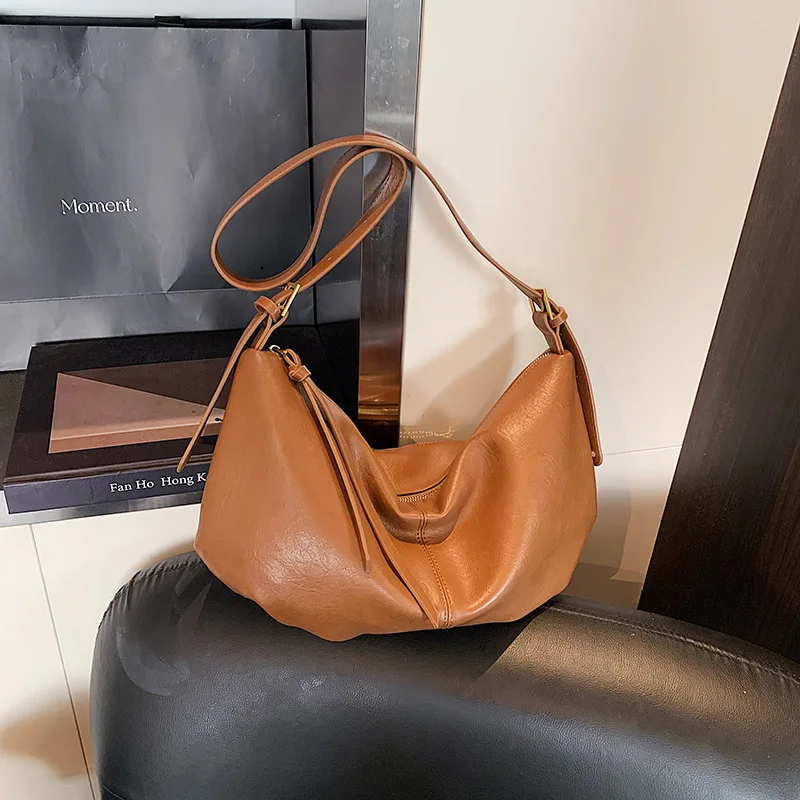 

Осенняя минималистичная большая сумка для пельменей 202, повседневная женская сумка через плечо, модная сумка через плечо, универсальная сумка «день-ночь»