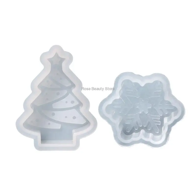 Christmas Tree Candle Mold Silicone Santa Claus Snowman Deer Candle Making Soap Resin Mould Christmas Gift Craft Home Decoration