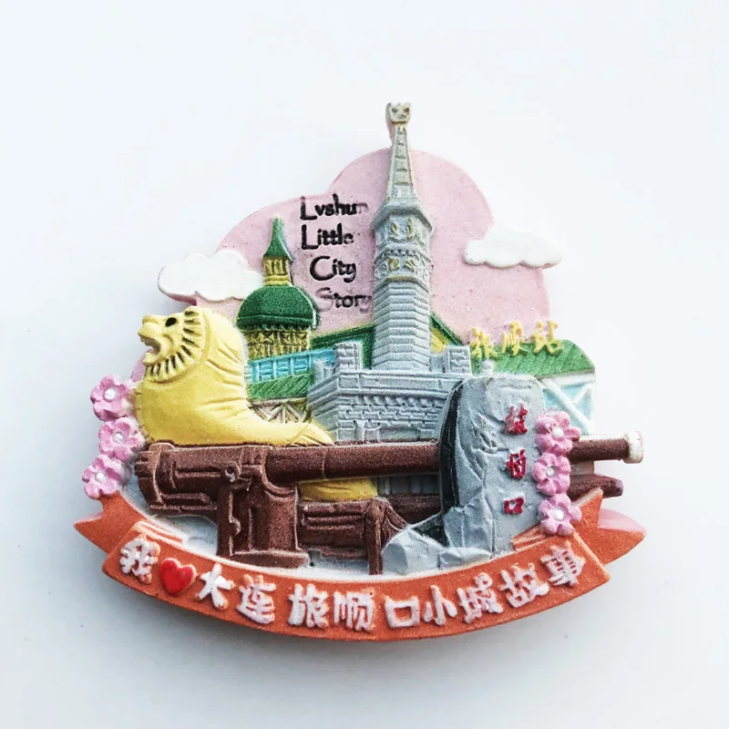 

China Dalian Landmark Fridge Magnet, New Message Sticker, Tourist Souvenir, Resin Refrigerator Sticker, Decoration