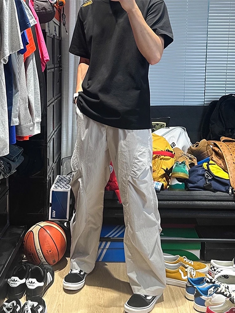 

Cleanfit американские ретро плиссированные повседневные брюки мужские ранние осенние дизайнерские свободные прямые солдатские рабочие брюки длинные брюки