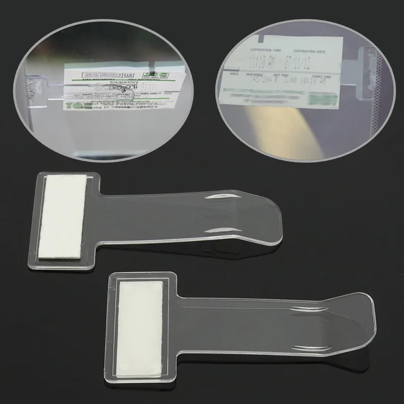 2pcs Transparent car parking ticket permit, car fastener card, banknote clip, windshield sticker, car accessories