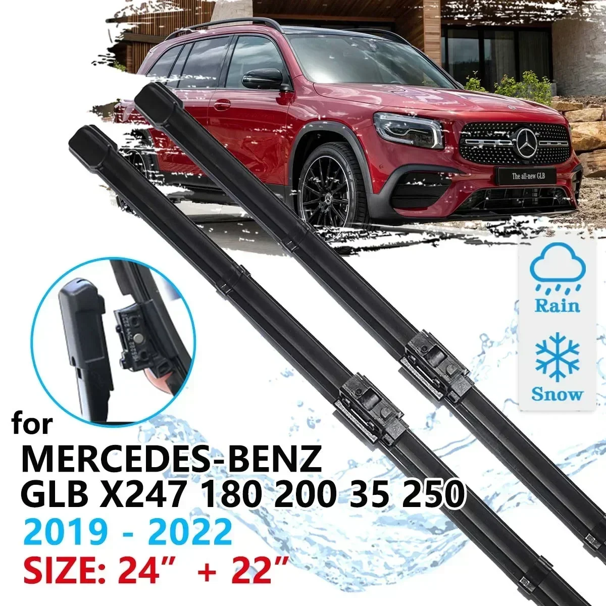 For Mercedes Benz GLB X247 180 200 35 250 2019 2020 2021 2022 Windscreen Windshield Accessories Brusdes Car Front Wiper Blades