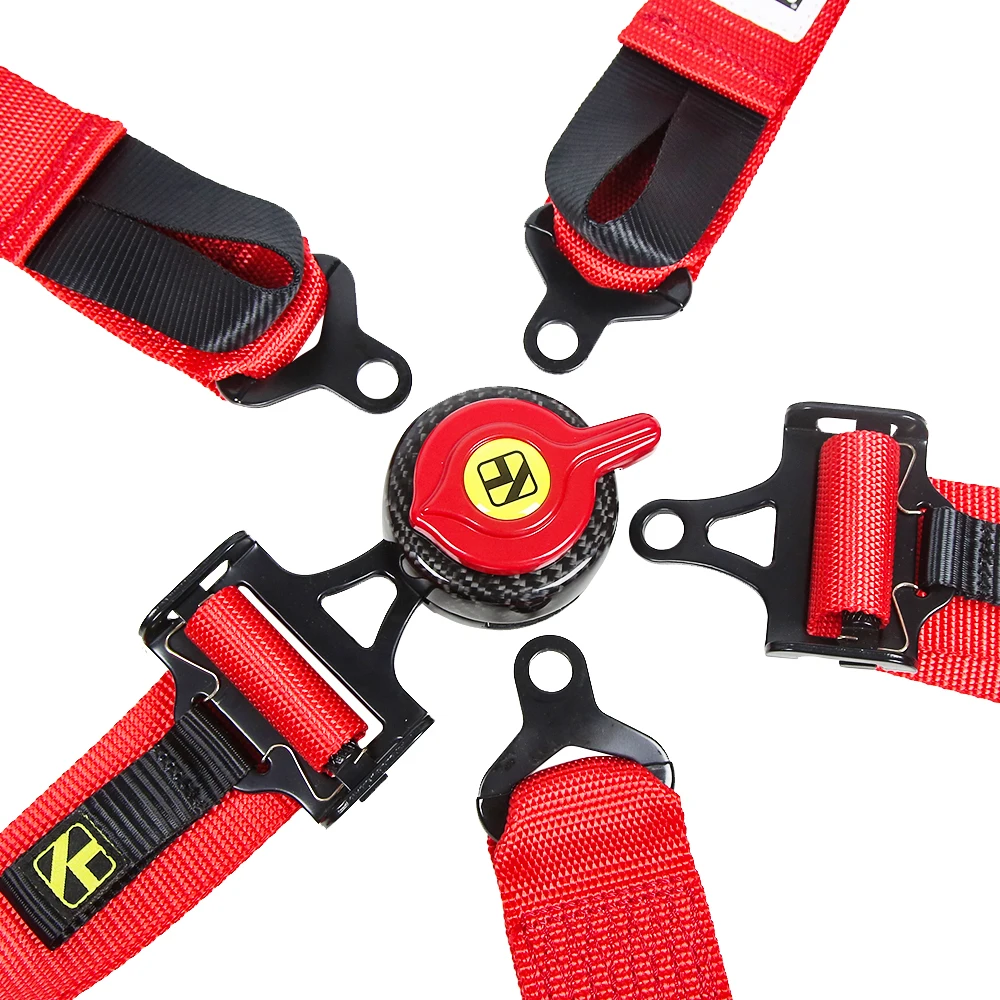 ألياف الكربون مشبك سيارة 5 نقطة 3 "حزام مقعد السباق الرياضة سباق تسخير حزام الأمان تحديد تصاعد الإفراج السريع النايلون سيارة التيار المتناوب #2