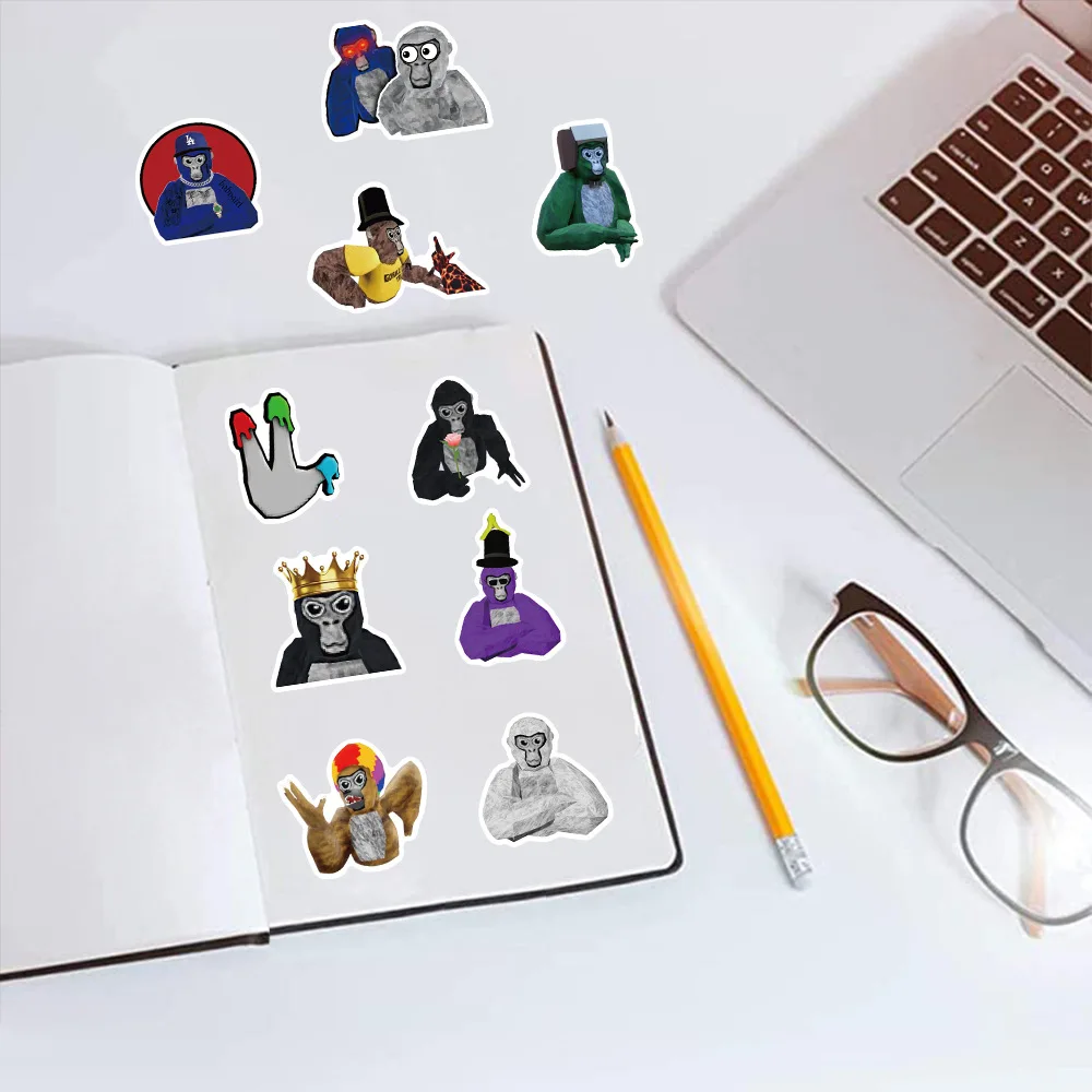 50Pcs Gorilla Tag Stickers Pack, Funny Game Aesthetic Vinyl Waterproof Sticker Decal for Water Bottle,Laptop,Phone,Skateboard