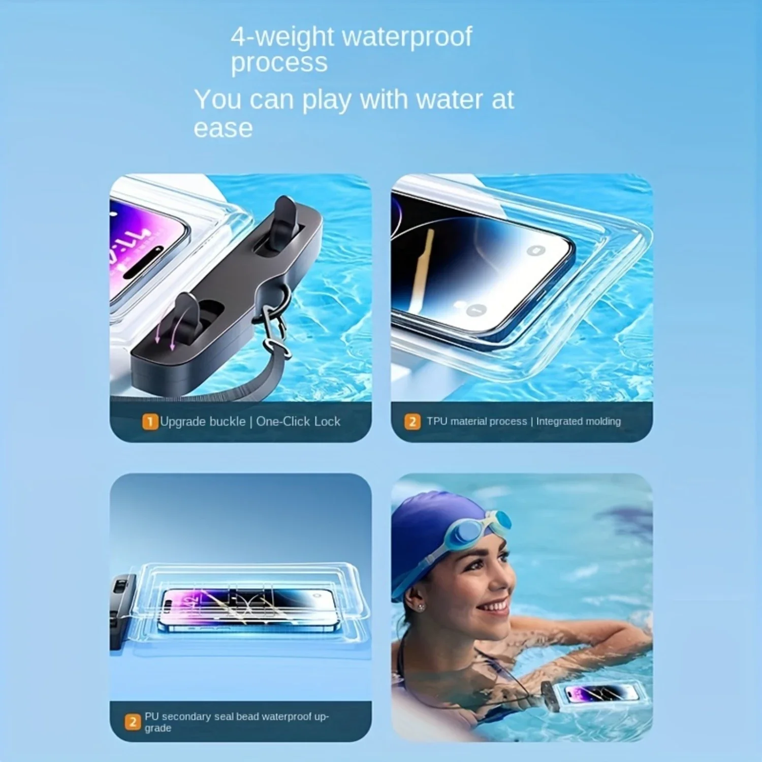 Mobile Phone Waterproof Bag Portable Touchscreen Suitable For Diving Outdoor Swimming Edible Electronic Purse organizer Cover ﻿