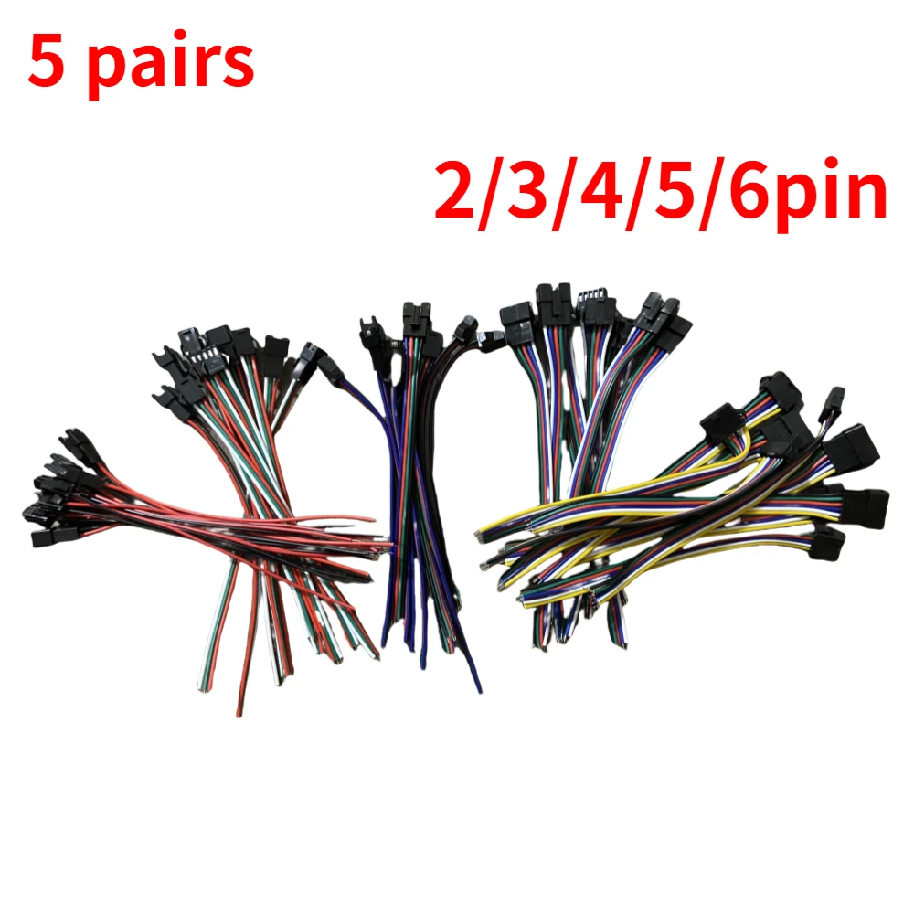 5 paar 2pin 3pin 4pin 5pin 6pin Männlich/Weiblich JST SM 2 3 4 5 6pin Stecker stecker Draht für Led Streifen Licht Module Lampe Treiber
