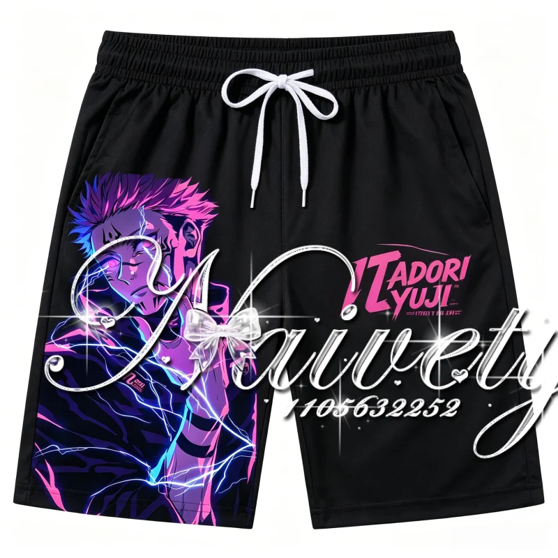 2026 Summer Jujutsu Kaisen Ryomen Sukuna Anime Print Breathable Quick Dry Plus Size Shorts Unisex Sports Beachwear