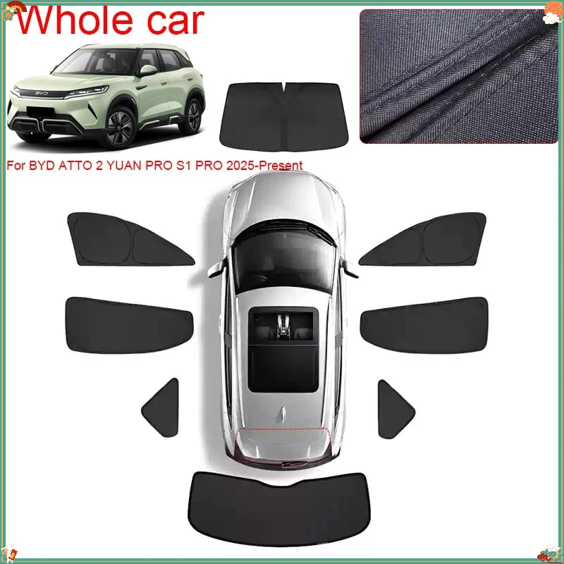

Car Black Windows Privacy Sunshade Auto Anti-UV Heat Insulation Protect Cover Accessory For BYD ATTO 2 YUAN PRO S1 PRO 2025-2026
