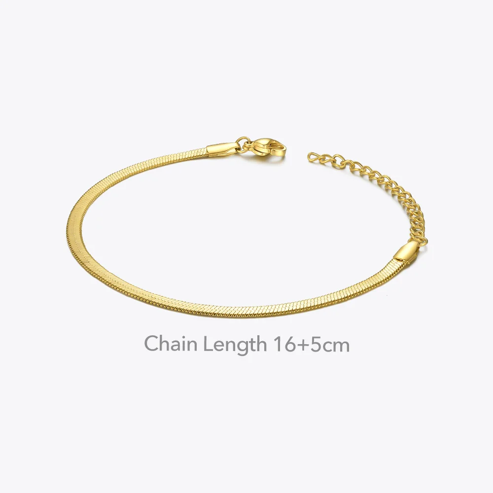 ENFASHION Snake Bone 3MM/5MM Thin Bracelet For Women's Pulseras Stainless Steel 18K Gold Plated Fashion Simply Jewelry B202193
