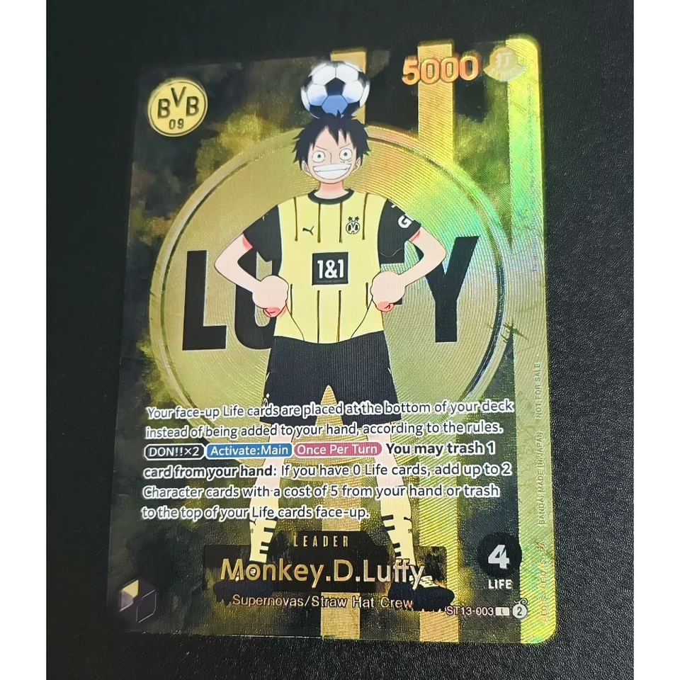 Diy OPCG One Piece Football Luffy English High Quality Rare