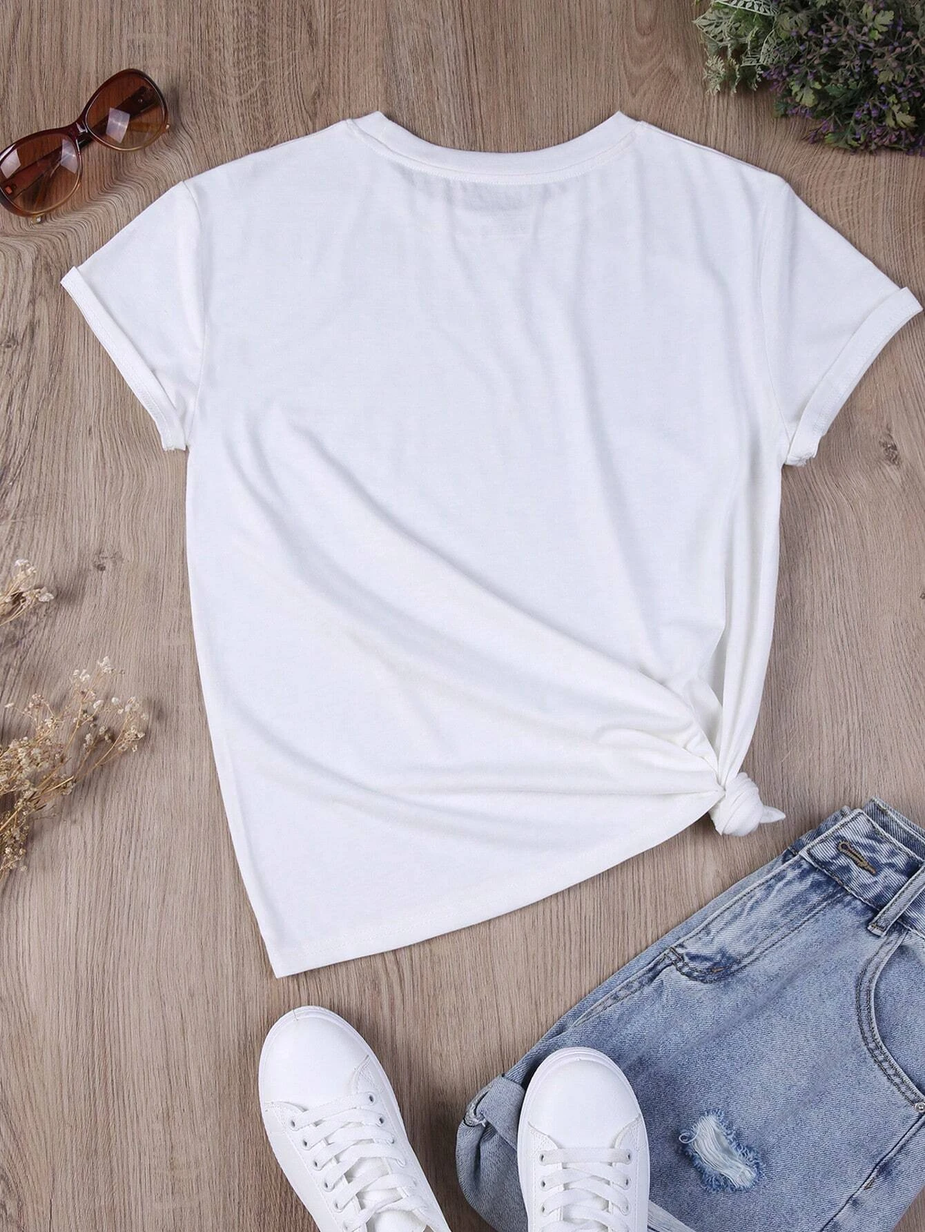 Camiseta de algodón con estampado de retrato y eslogan para mujer, blusa informal de manga corta con cuello redondo, ropa clásica de verano, S-3xl