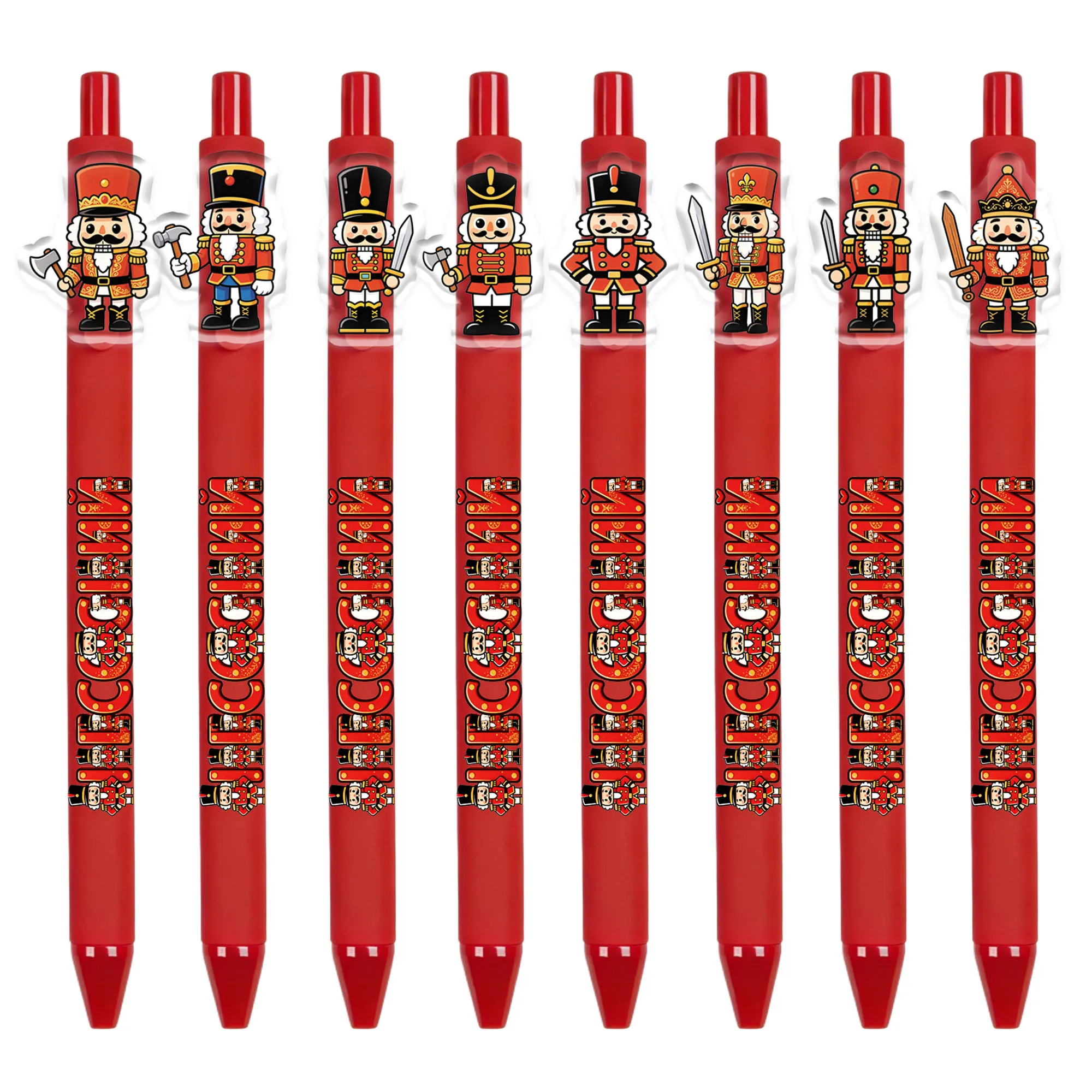 

8pcs/16pcs Nutcracker Pattern Ballpoint Pen Learning Office Gift Ballpoint Pen