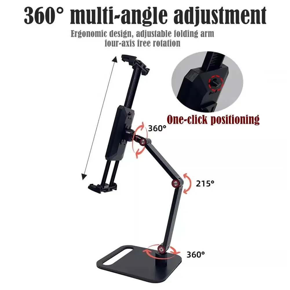 Imagem -06 - Monitor Portátil Vesa Stand Suporte Giratório Ajustável 360 ° Suporte para Tablet Desktop Clamp Stand Compatível com Tablet 185