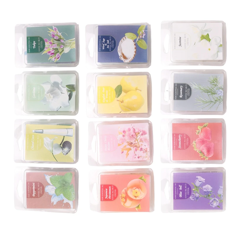 12 Pack Scented Wax Melts Wax Square, Scented Wax Melts, Soy Wax Melts For Warmers, Wax Square Gift Set, Baby Powder Wax