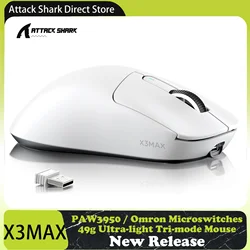 Attack Shark X3MAX PAW3950 Gaming Mouse, Tri-mode, Up to 42000 DPI, 49g Ultralight, Omron Optical Microswitches 100M Clicks
