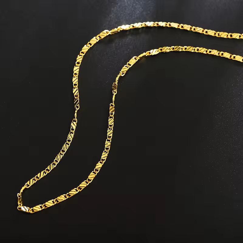 Fashion 18k Gold Necklace 2MM 16/18/20/22/24/26/28/30 Inch Side Chain Necklace For Women Men Jewelry 925 Silver Necklace - Image 5
