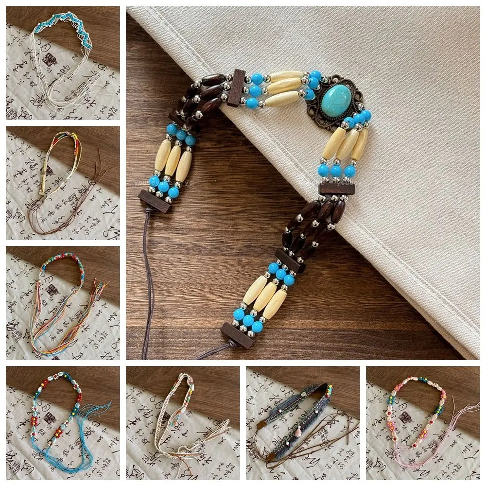 エレガントなレトロエスニックスタイルベルト蝶ワックスラインボヘミアンスタイルウエストチェーンフラワーウエストバンド女性織ベルト多用途