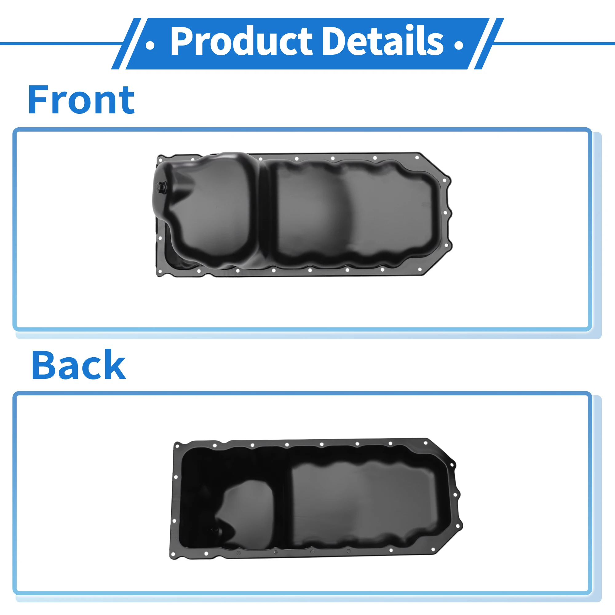 UXCELL No.264260/53021334AF Cárter de aceite de motor para Dodge para Ram 1500 03-10 Aleación de aluminio