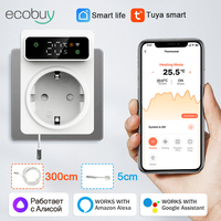 Tuya Wifi Thermostat Socket 16A Outlet Plug Remote Digital Temperature Controller Timer Switch Cooling Heating 3M NTC Sensor
